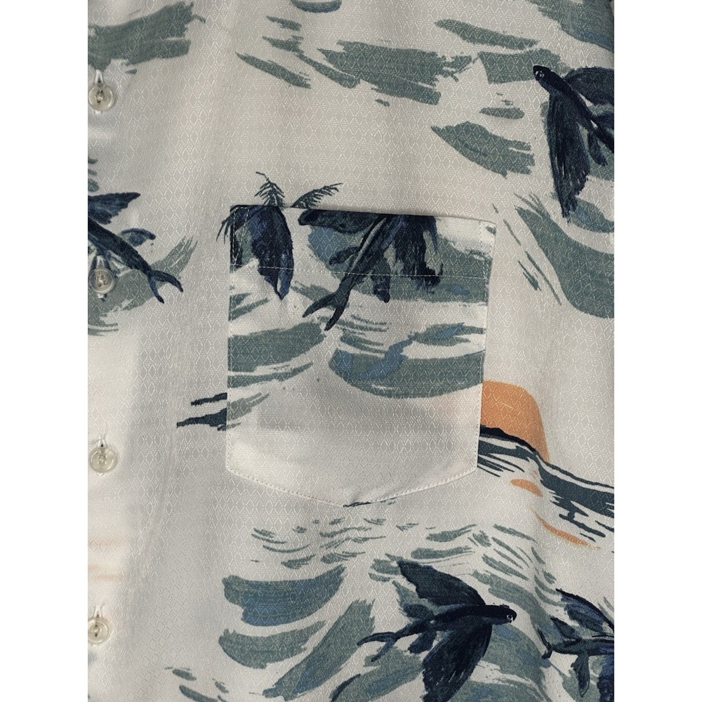 Croft and Barrow mens XL easy care polyester Hawaiian shirt  Stingrays - Picture 5 of 12
